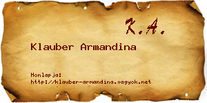 Klauber Armandina névjegykártya